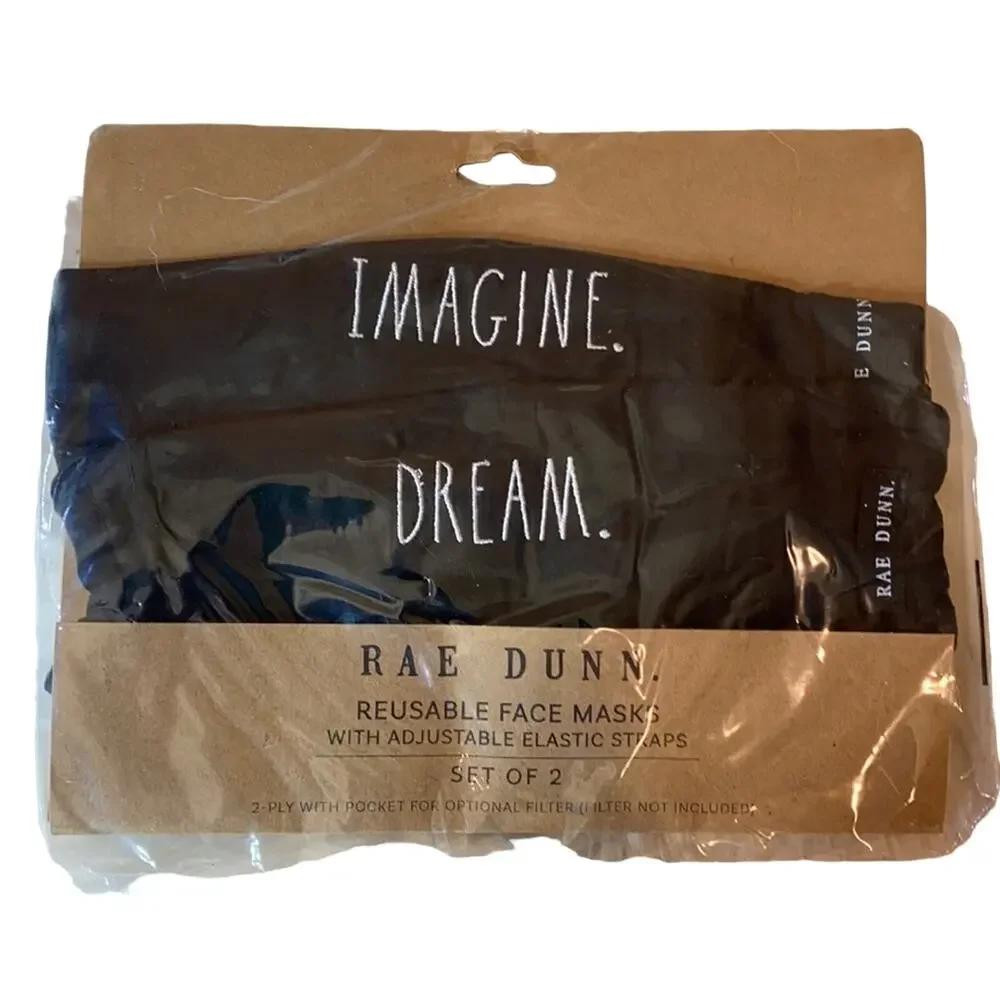 Rae Dunn Imagine. Dream. Reusable Face Masks Set